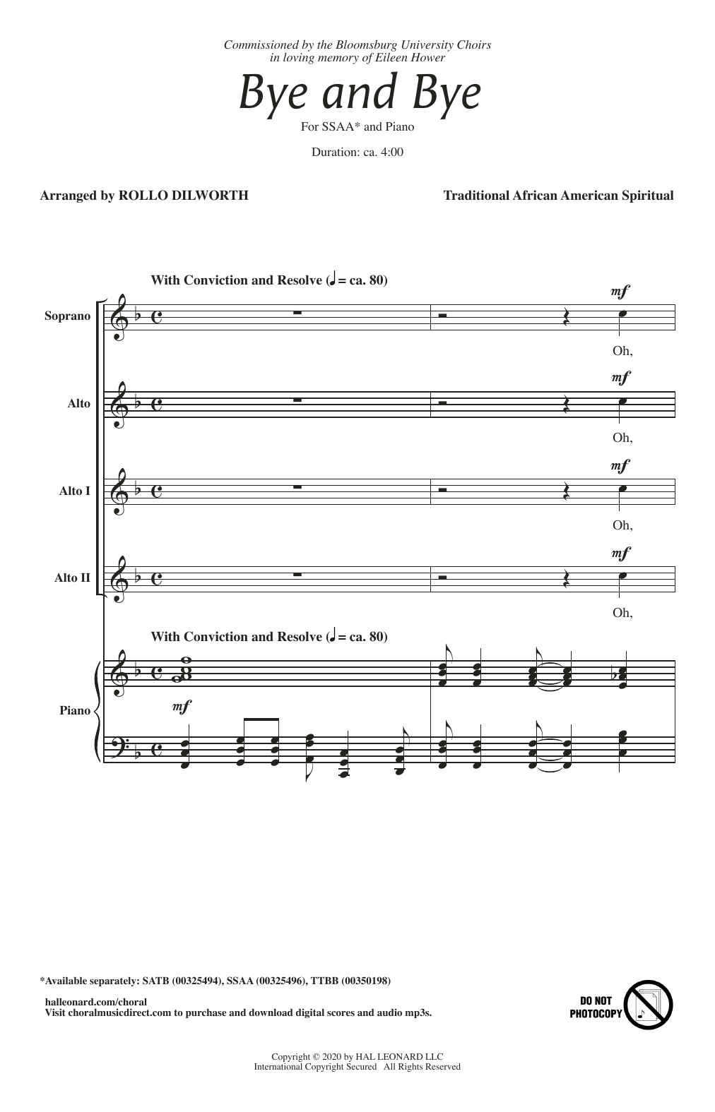 Produktgalerie: Seite 1 von 1 Bye And Bye (arr. Rollo Dilworth), Traditional African American Spiritual, Chor