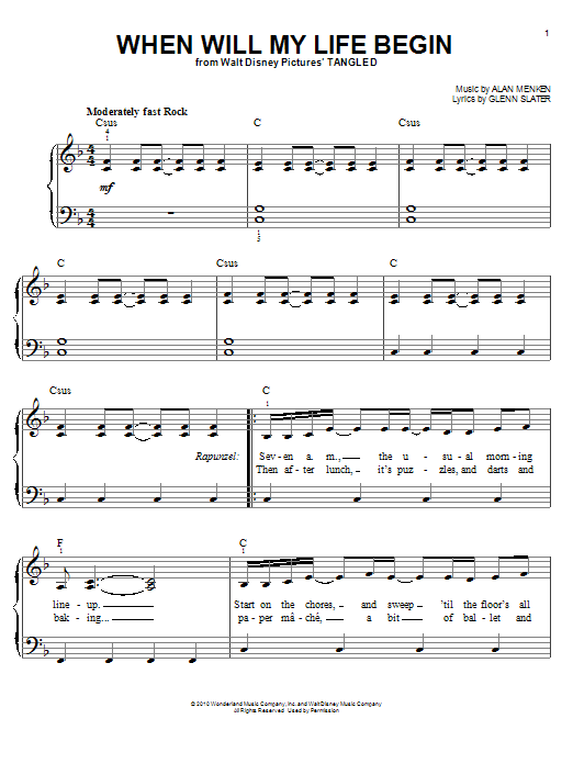 Produktbild zu: When Will My Life Begin? (from Tangled)