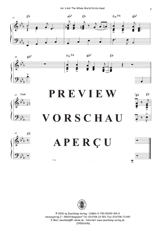 gallery: He`s Got The Whole World , , Klavier Solo