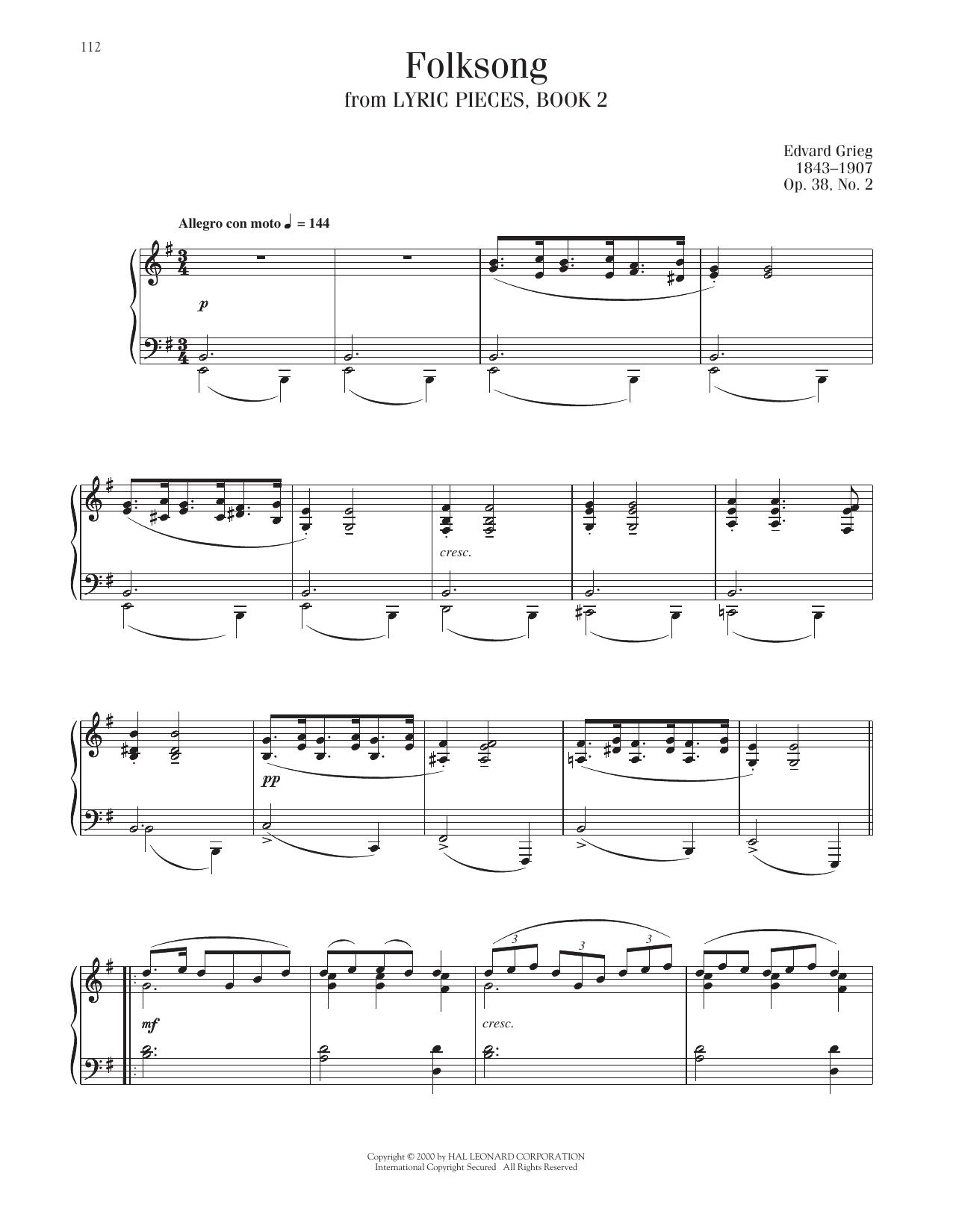 Product picture to: Popular Melody, Op. 38, No. 2