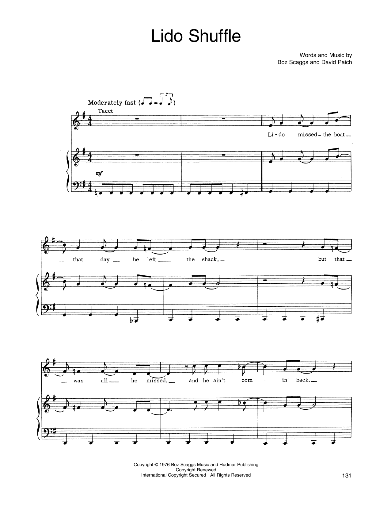 Produktgalerie: Seite 1 von 1 Lido Shuffle, Boz Scaggs, Gesang, Gitarre, Klavier