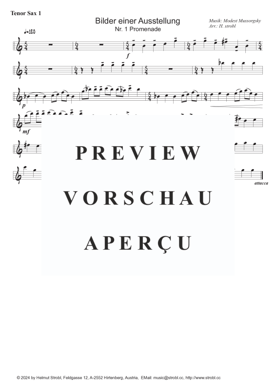 Produktgalerie: Seite 7 von 9 Promenade, , Saxophon Quintett