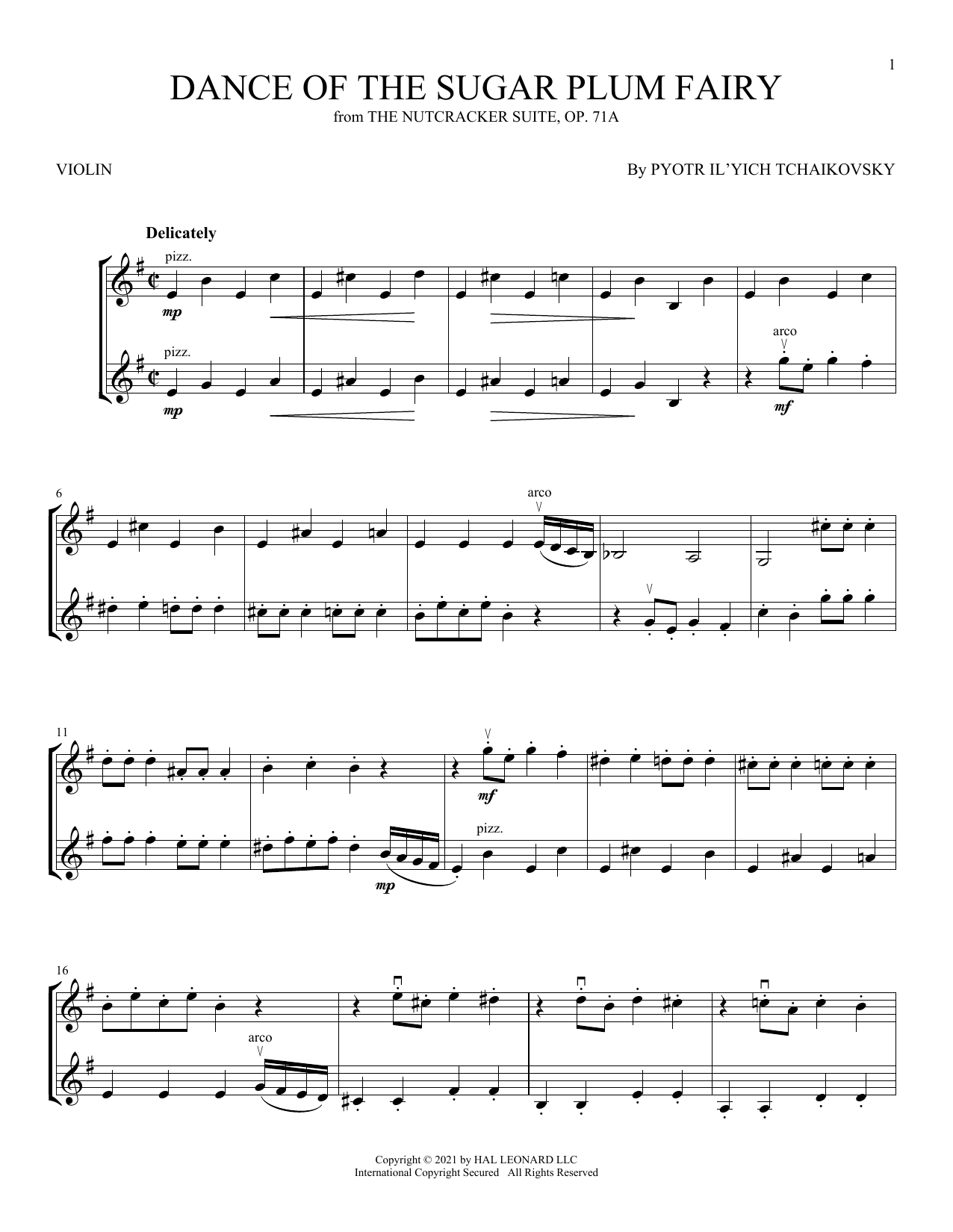Product gallery: Page 1 of 1 Dance Of The Sugar Plum Fairy, Op. 71a (from The Nutcracker), Pyotr Il'yich Tchaikovsky