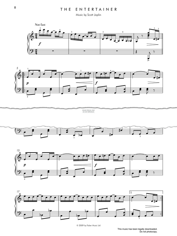 Produktgalerie: Seite 1 von 1 The Entertainer, Scott Joplin, Klavier