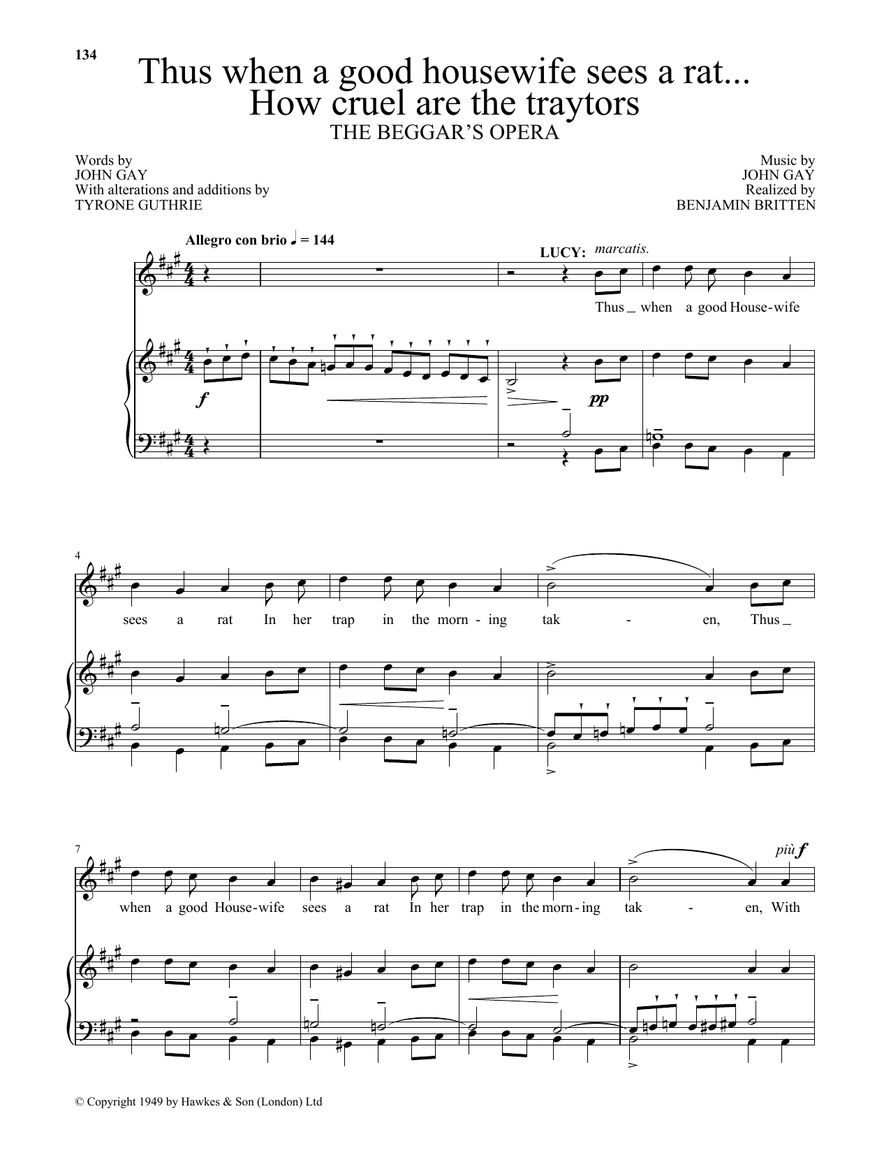 Produktbild zu: Thus when A good housewife sees a rat...How cruel are the traytors (from The Beggar's Opera)
