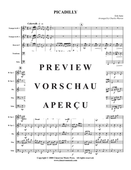 Produktgalerie: Seite 3 von 9 Piccadilly (1904) , ,  (Blechbläserquintett)