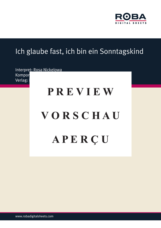 Product gallery: Page 2 of 4 Ich glaube fast, ich bin ein Sonntagskind , Nickelowa, Rosa, Piano and Voice