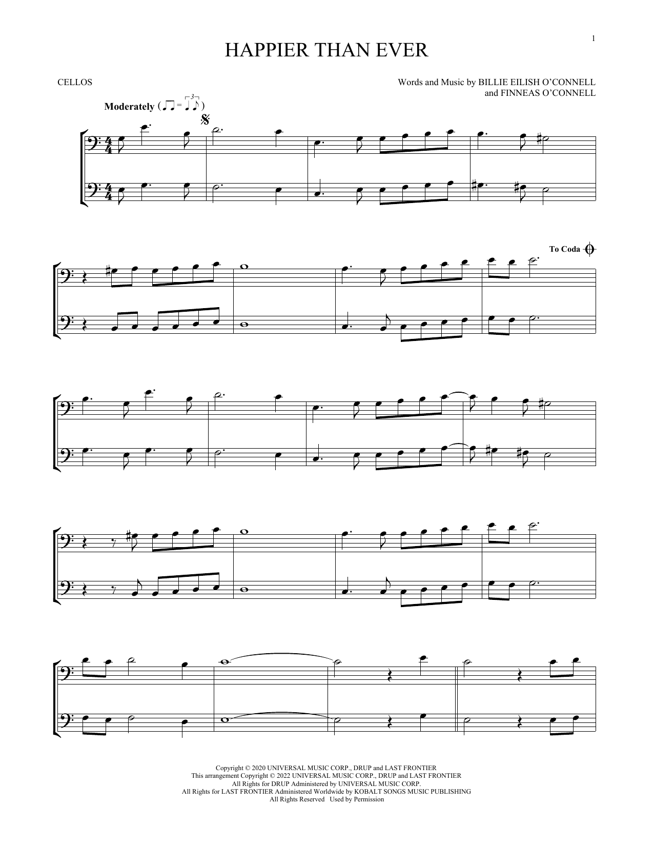 Produktgalerie: Seite 1 von 1 Happier Than Ever, Billie Eilish, Violoncello
