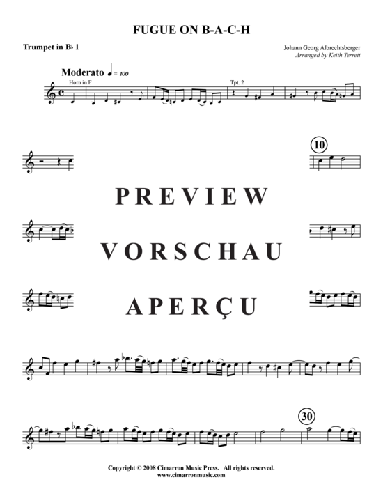 Produktgalerie: Seite 10 von 15 Fugue on B-A-C-H , , (Blechbläserquintett)