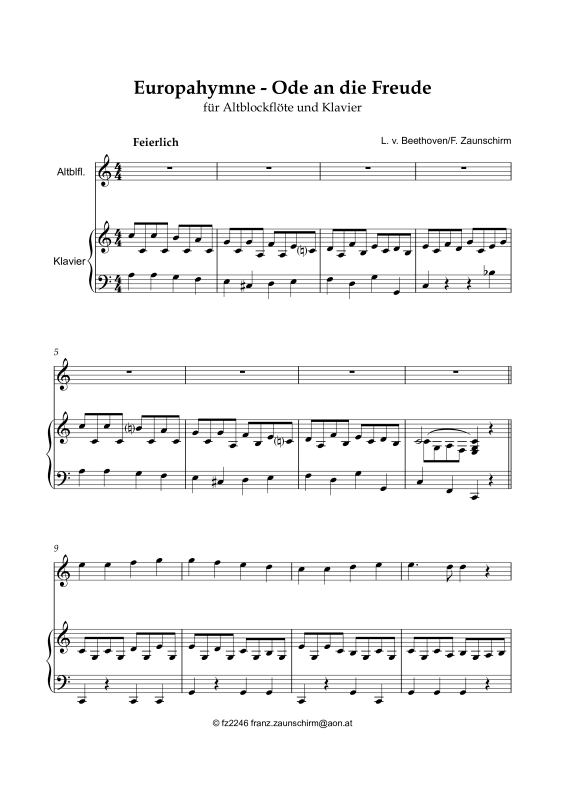 Produktbild zu: Europahymne - Ode an die FreudeLudwig van Beethoven