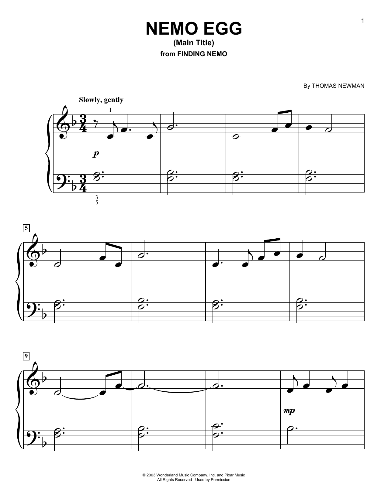 Produktbild zu: Nemo Egg (Main Title) (from Finding Nemo)