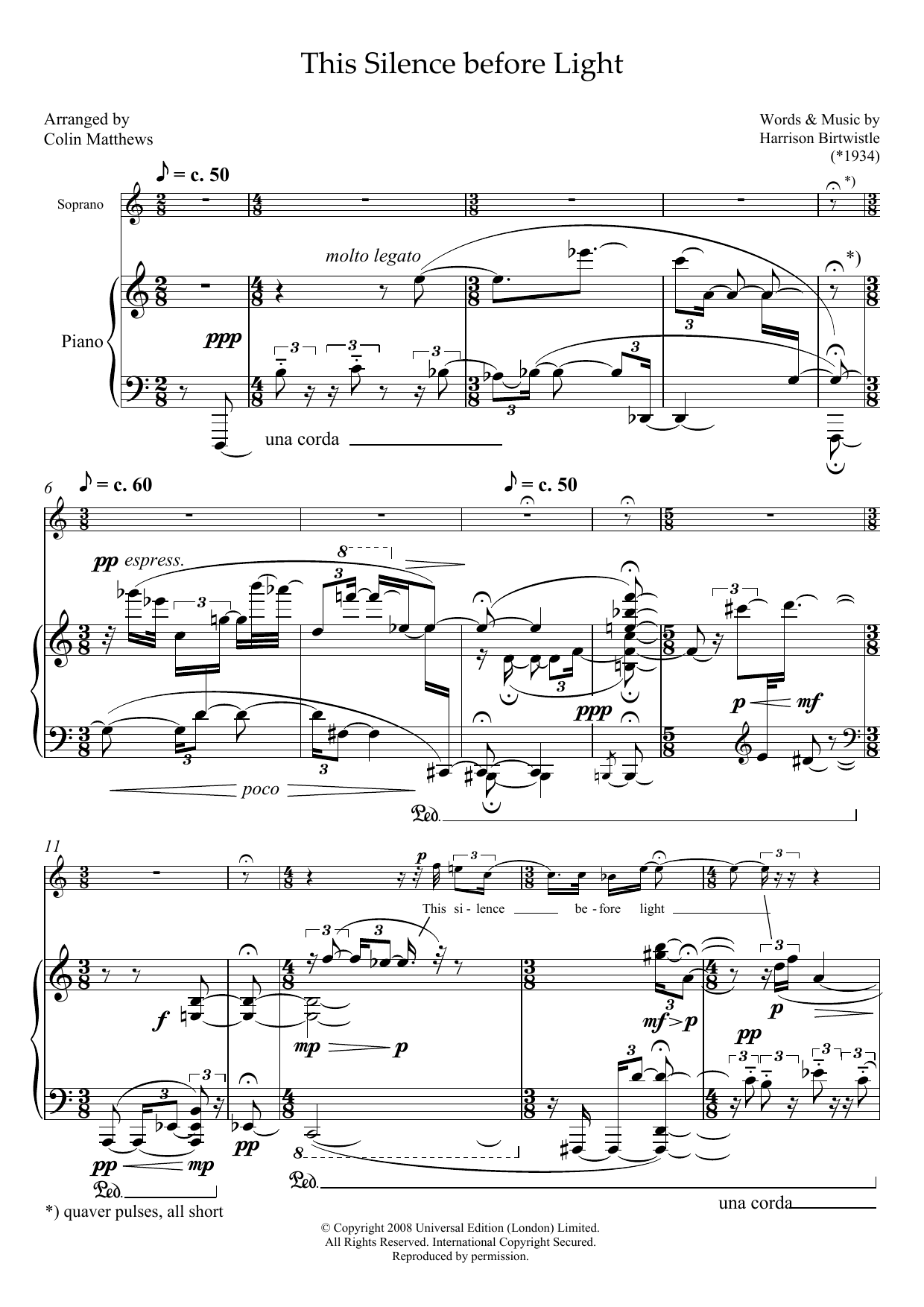 Product picture to: This Silence before Light (for soprano and piano)