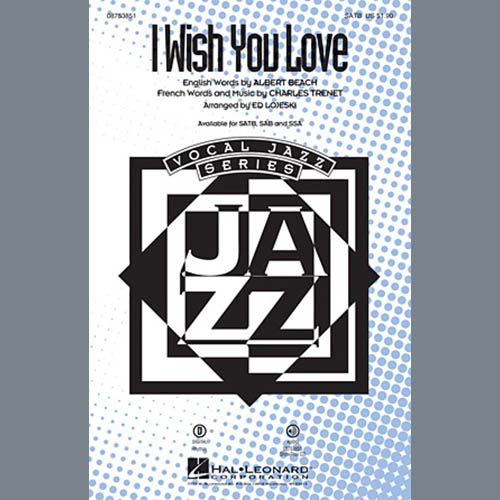 Produktbild zu: I Wish You Love (arr. Ed Lojeski)