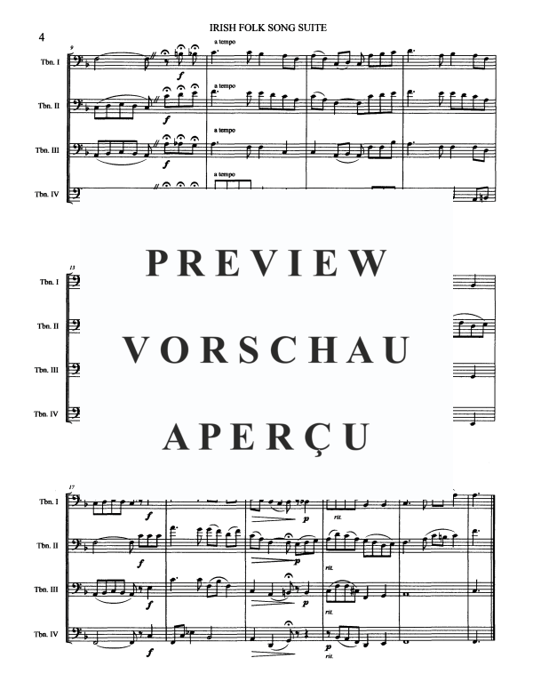 Produktgalerie: Seite 6 von 11 Irish Folk Song Suite, , Posaunen Quartett