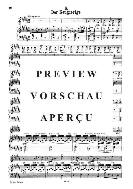 Product gallery: Page 2 of 3 Der Neugierige D.795-6 (Die Schöne Müllerin), , High Voice and Piano
