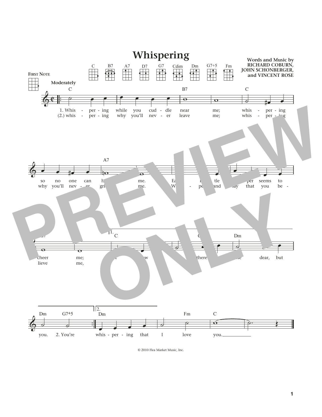 Product gallery: Page 1 of 1 Whispering (from The Daily Ukulele) (arr. Liz and Jim Beloff), John Schonberger