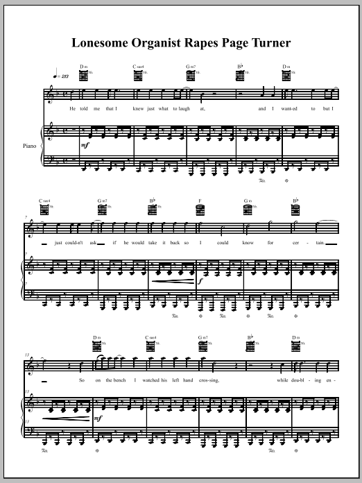 Produktgalerie: Seite 1 von 1 Lonesome Organist Rapes Page-Turner, The Dresden Dolls, Gesang, Gitarre, Klavier