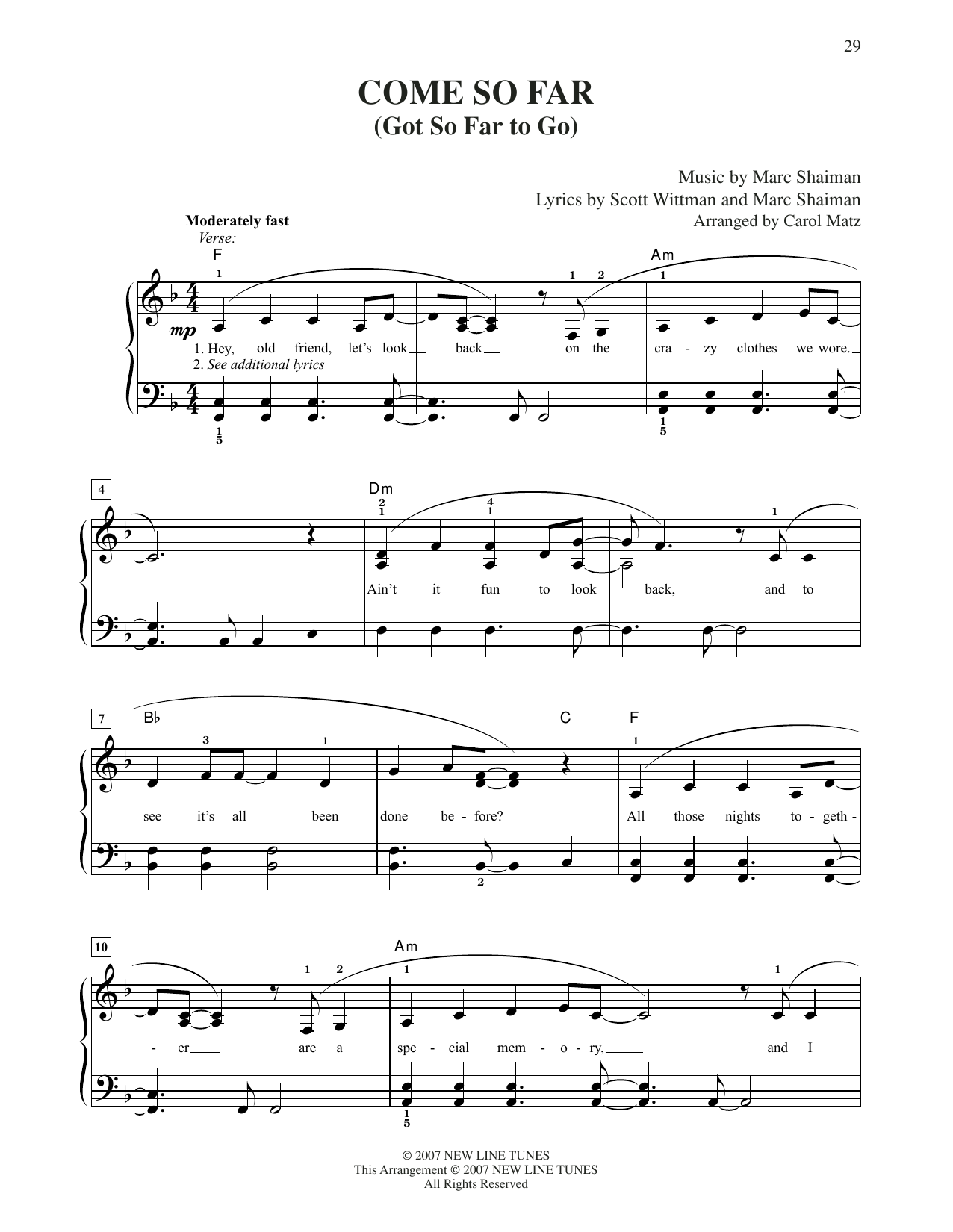 Produktbild zu: Come So Far (Got So Far To Go) (from Hairspray) (arr. Carol Matz)