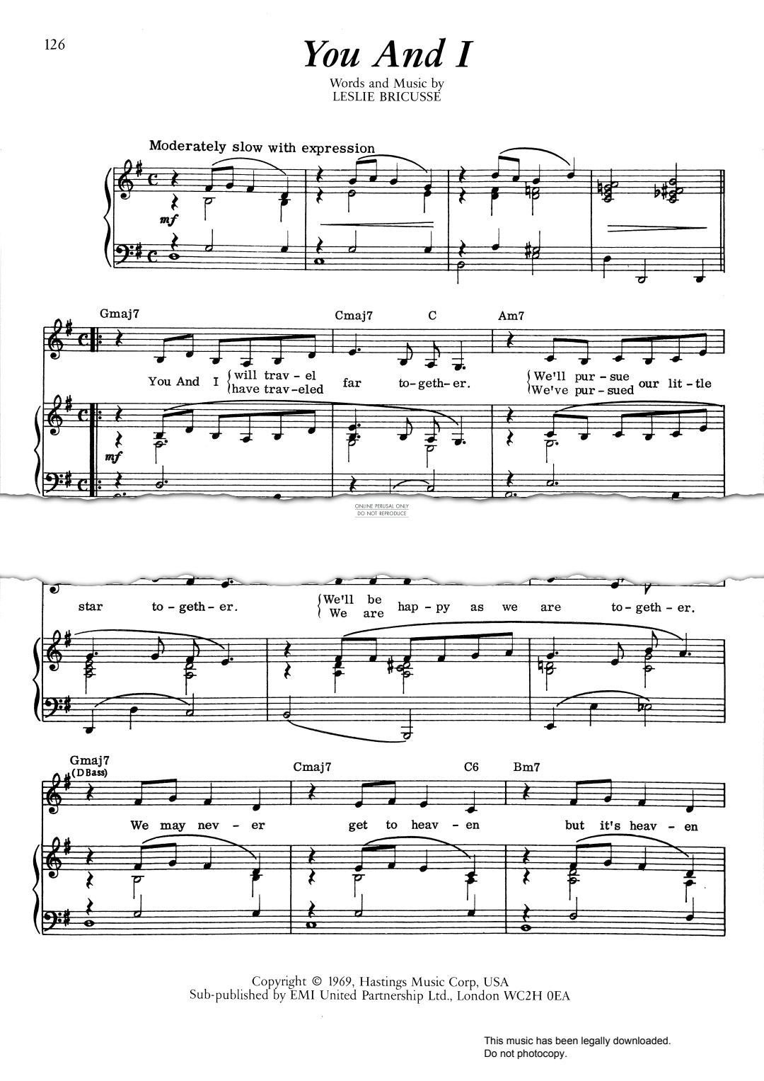 Product picture to: You And I (from 'Goodbye, Mr. Chips')