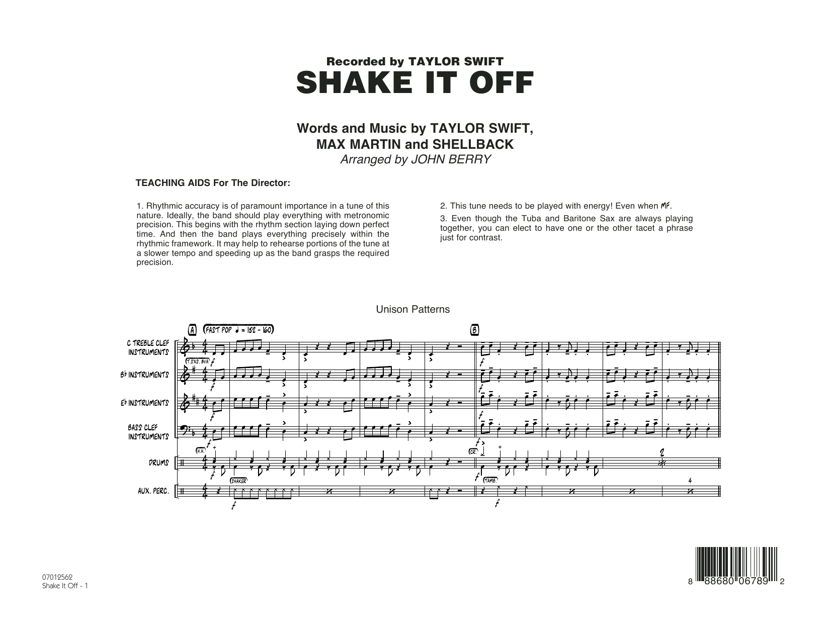 Produktgalerie: Seite 1 von 1 Shake It Off - Conductor Score (Full Score), John Berry