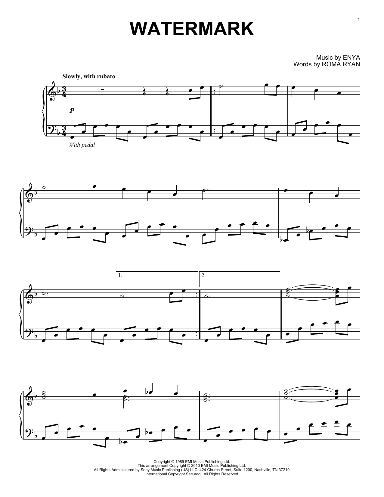 Product gallery: Page 1 of 1 Watermark, Enya