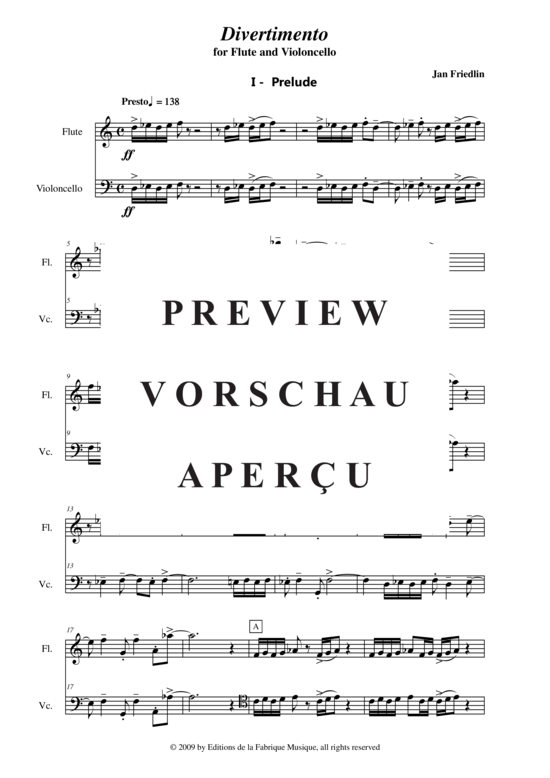 Product gallery: Page 3 of 21 Divertimento , , (Duet for flute + violoncello)