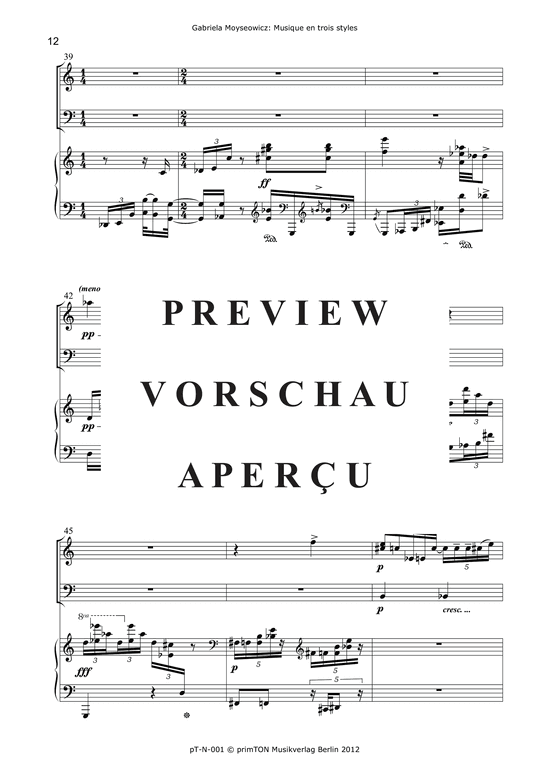 Product gallery: Page 17 of 21 Musique en trois styles pour violon, violoncelle et piano (1969) , ,  (Trio for violin, violoncello + piano)