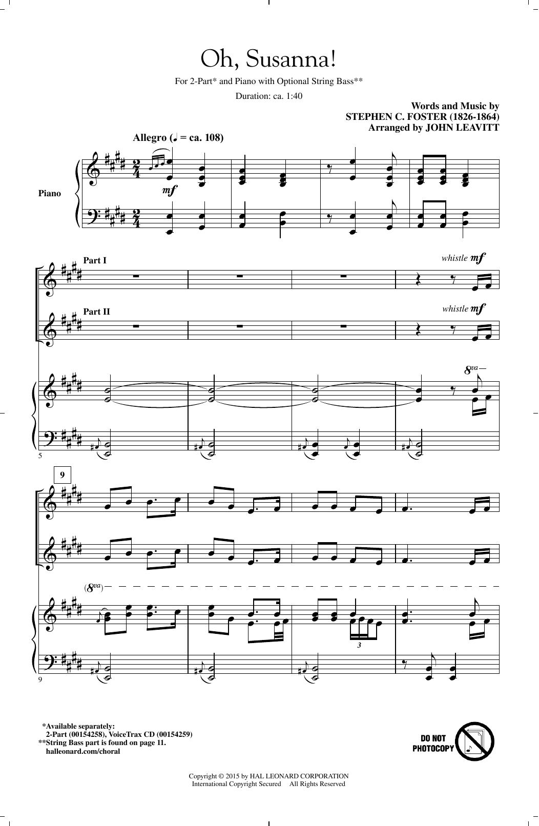 Produktgalerie: Seite 1 von 1 Oh! Susanna, John Leavitt, Chor