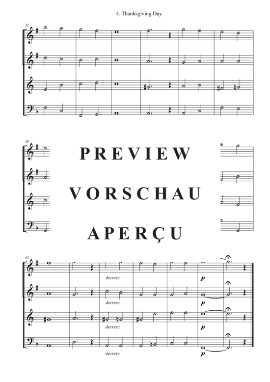 gallery: Thanksgiving Day , , (Blechbläser Quartett - 2x Trompete in B, Horn in F + Posaune)