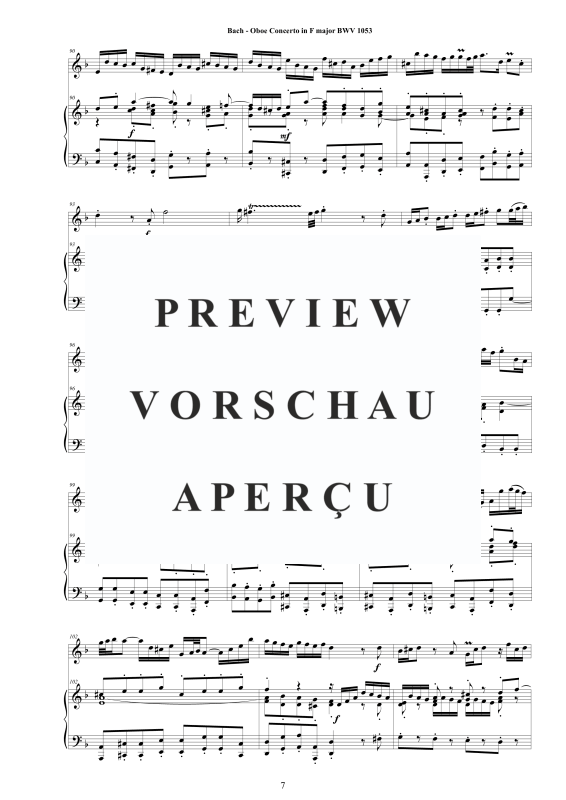 Produktgalerie: Seite 8 von 11 Oboen Konzert in F-Dur BWV 1053, , Oboe und Klavier
