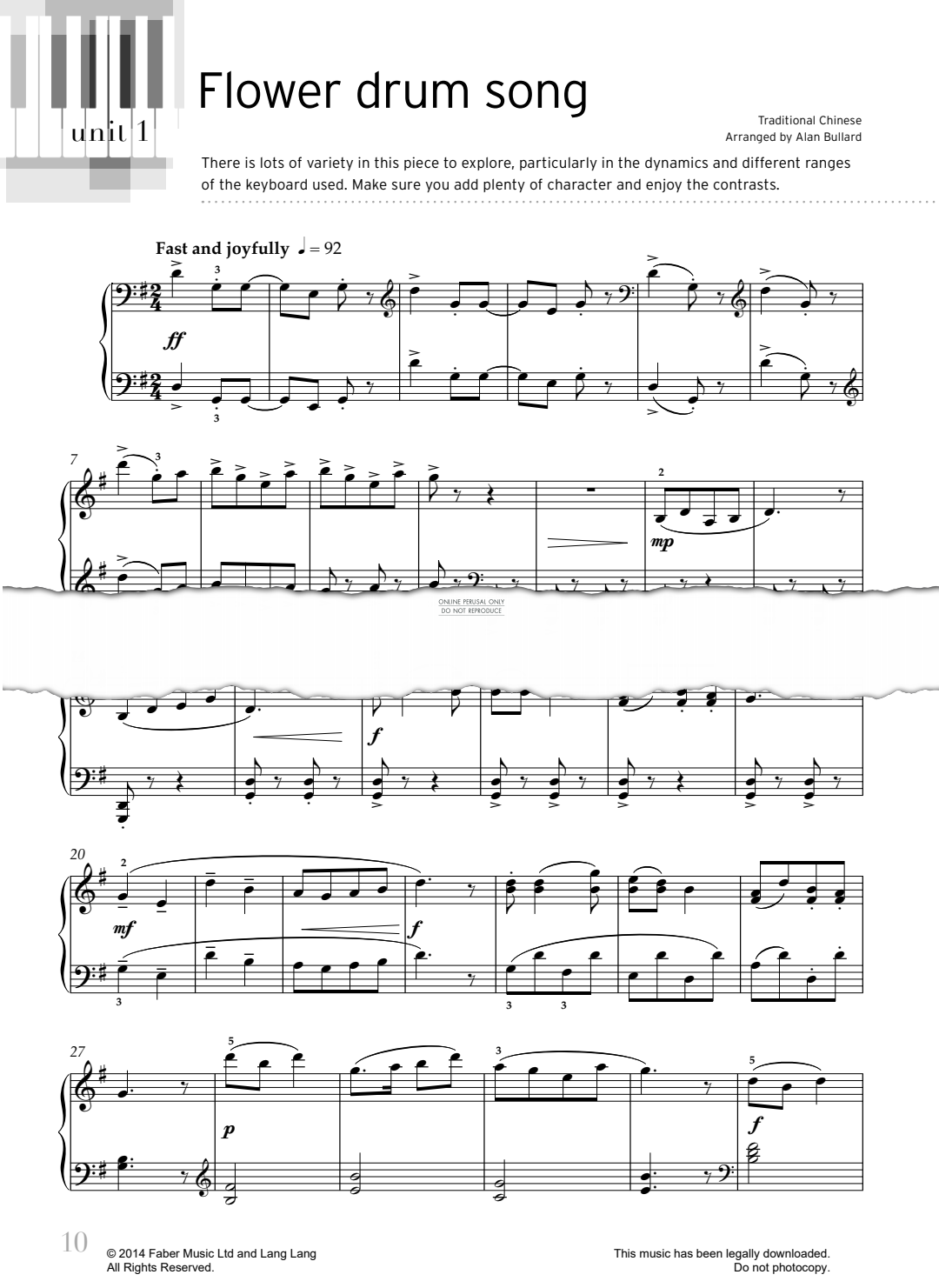 Produktgalerie: Seite 1 von 1 Flower Drum Song, Chinese Traditional, Klavier