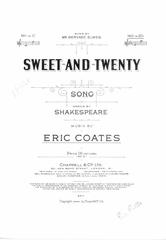 cover: Sweet-And-Twenty, Eric Coates, Gesang, Klavier