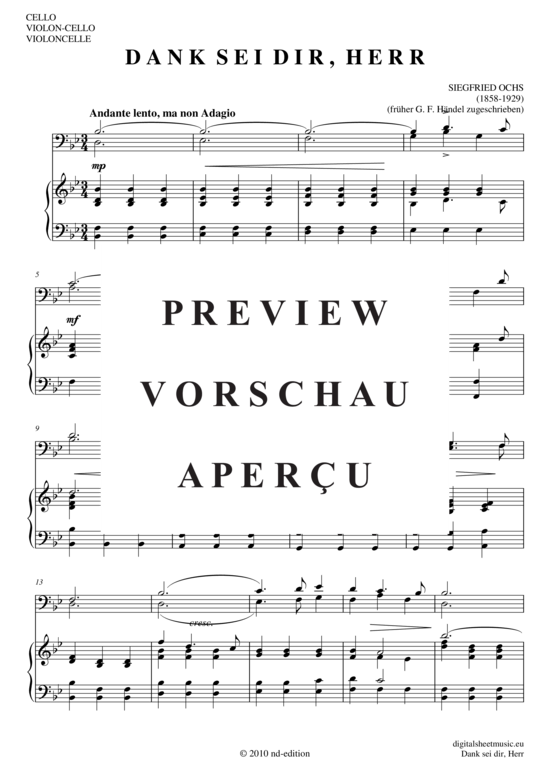 Product gallery: Page 2 of 4 Dank sei dir, Herr , , (Violon-Cello + Piano)