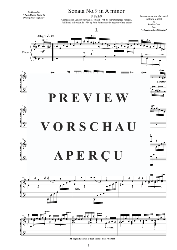 Produktgalerie: Seite 2 von 9 Sonate Nr. 9 in A-Moll, , Klavier Solo