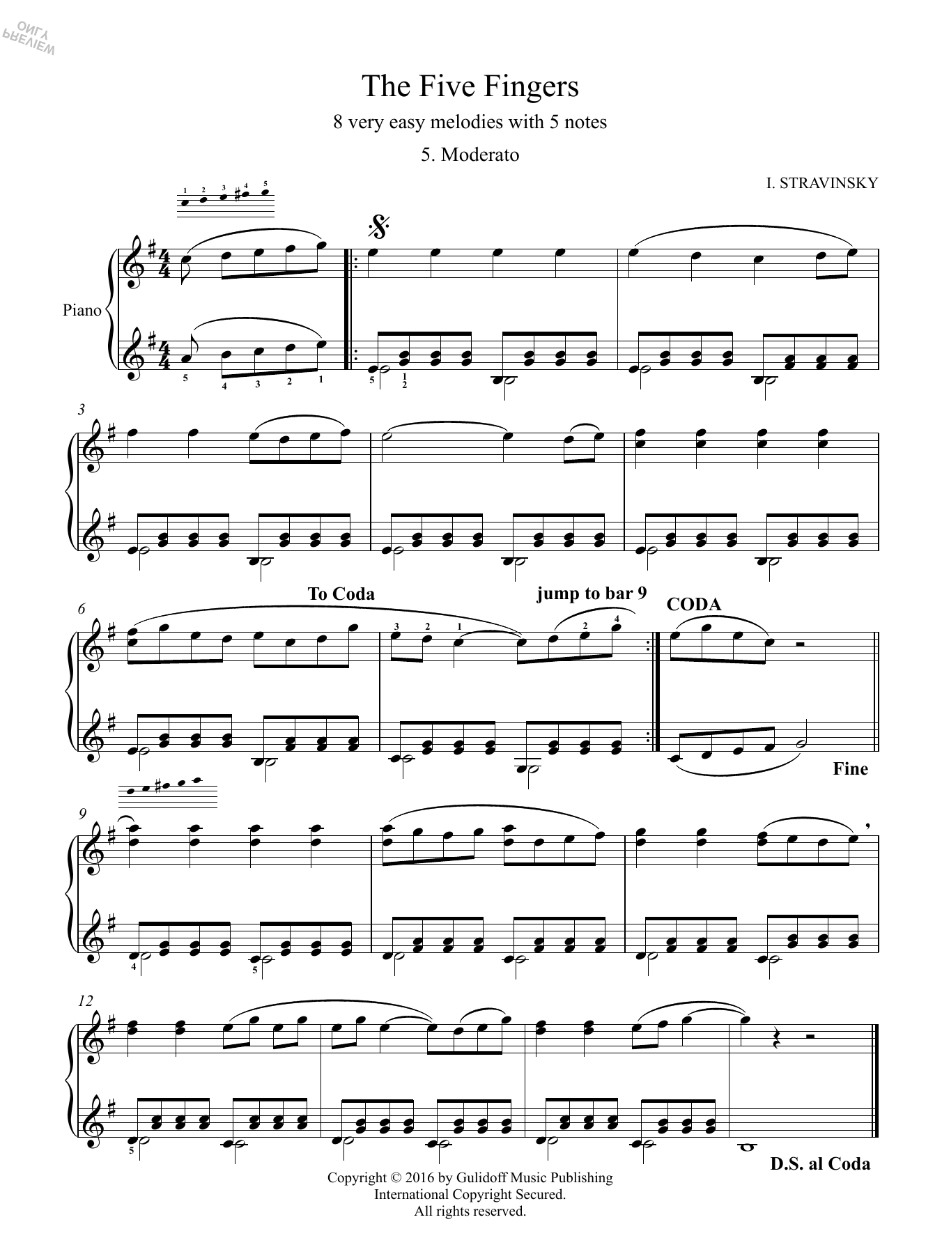 Product picture to: Five Fingers: 5. Moderato