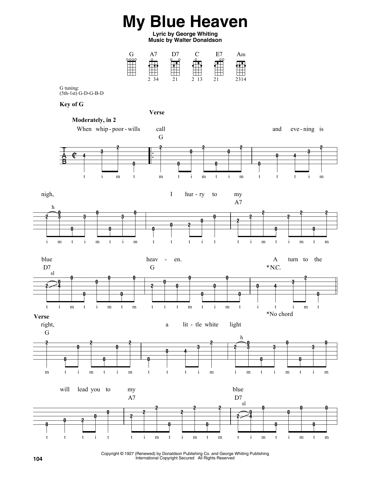 Product gallery: Page 1 of 1 My Blue Heaven, Walter Donaldson
