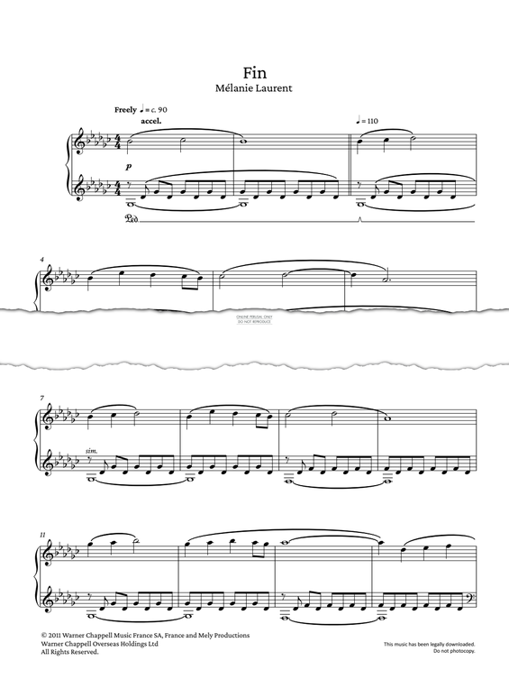 Produktgalerie: Seite 1 von 1 Fin, Mélanie Laurent, Klavier