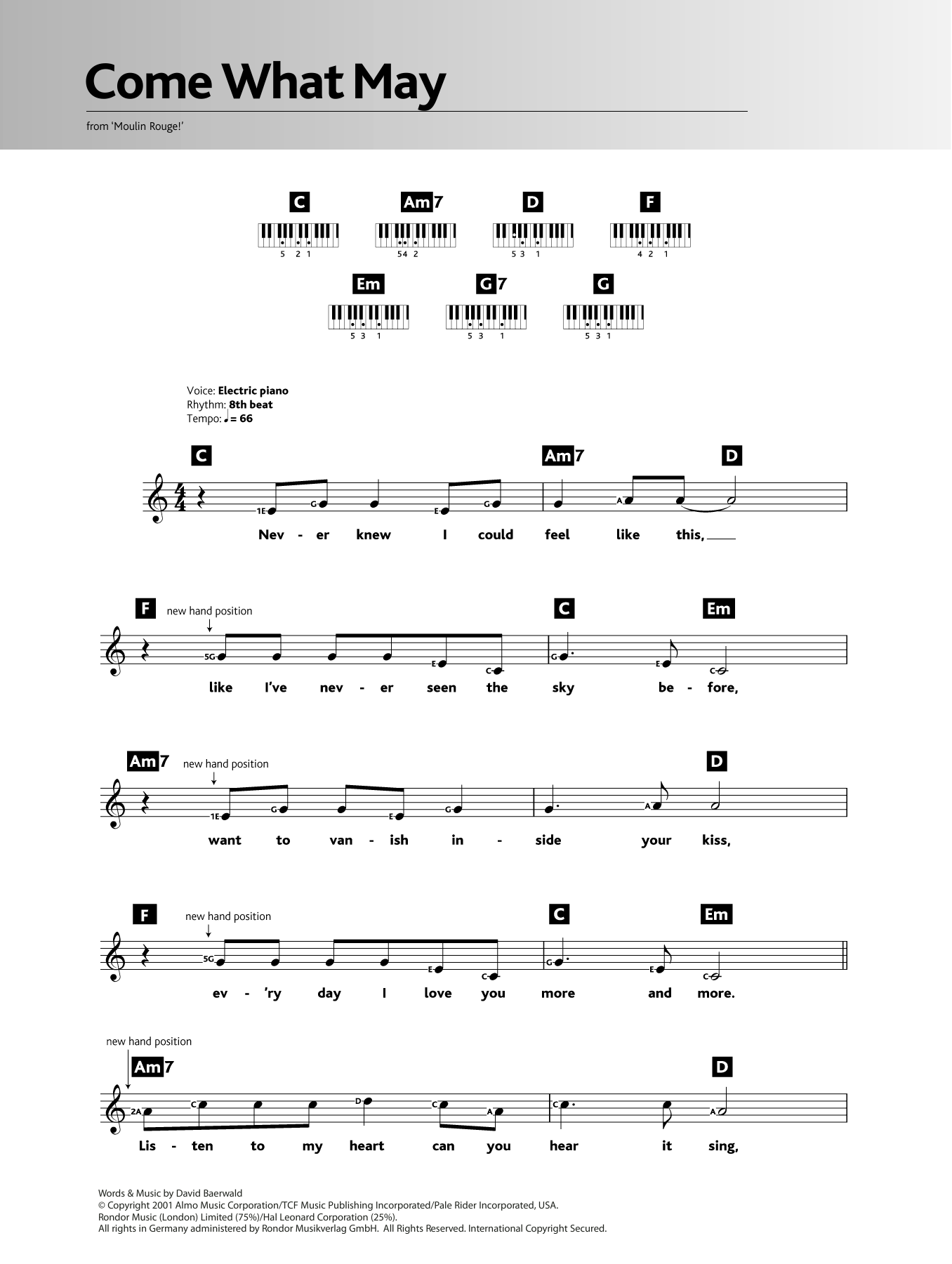 Produktbild zu:  Come What May (from Moulin Rouge) - Nicole Kidman & Ewan McGregor