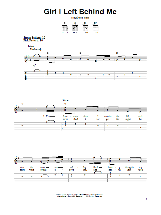 Product gallery: Page 1 of 1 Girl I Left Behind Me, Traditional Irish