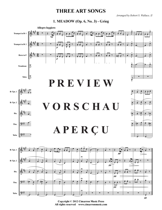 Produktgalerie: Seite 2 von 15 3 Kunstlieder  , , (Blechbläserquintett)