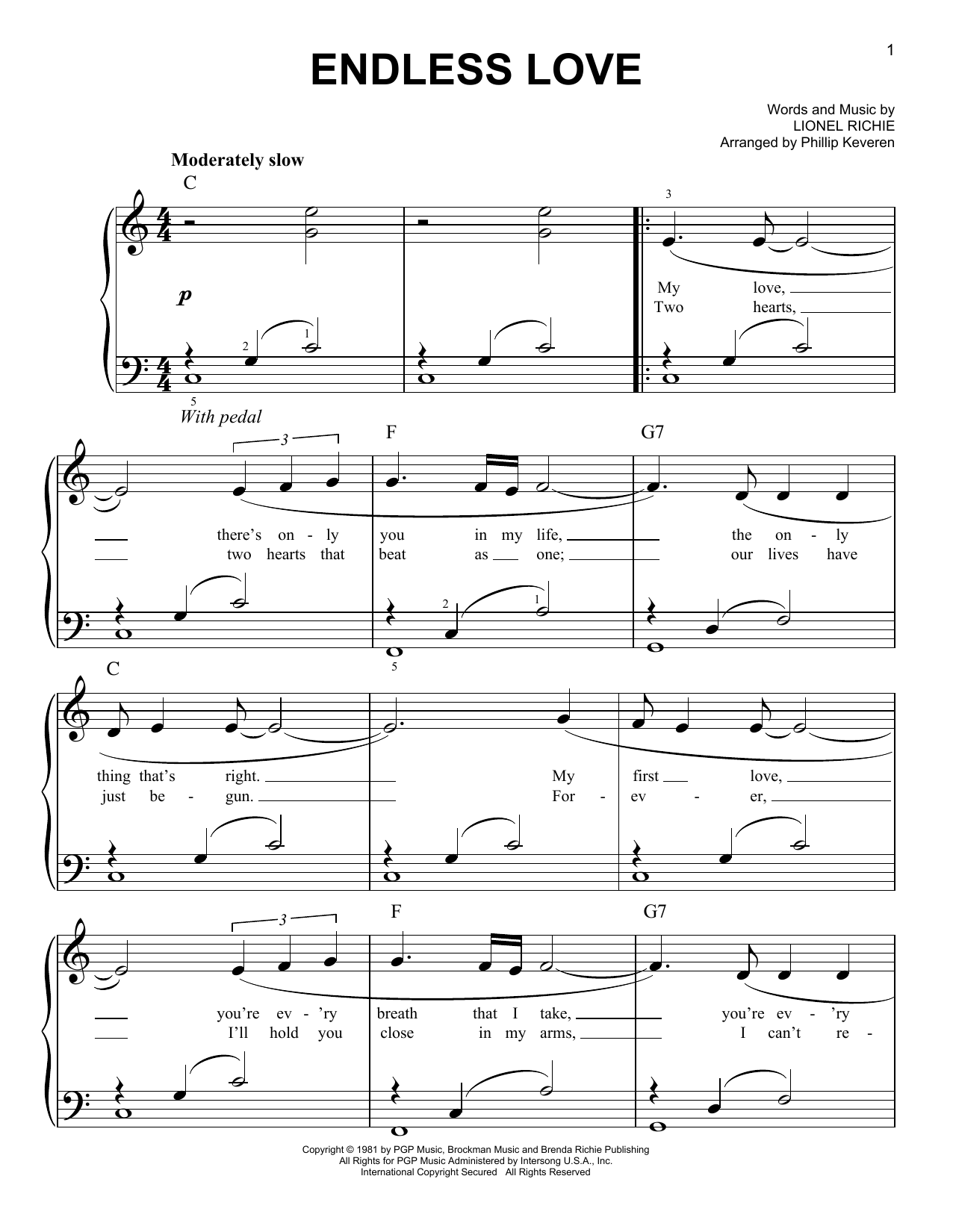 Product picture to: Endless Love (arr. Phillip Keveren)