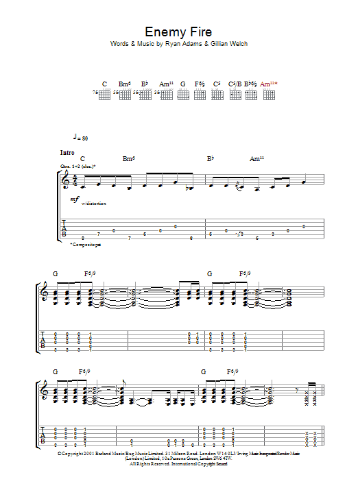 Produktgalerie: Seite 1 von 1 Enemy Fire, Ryan Adams, Gitarre
