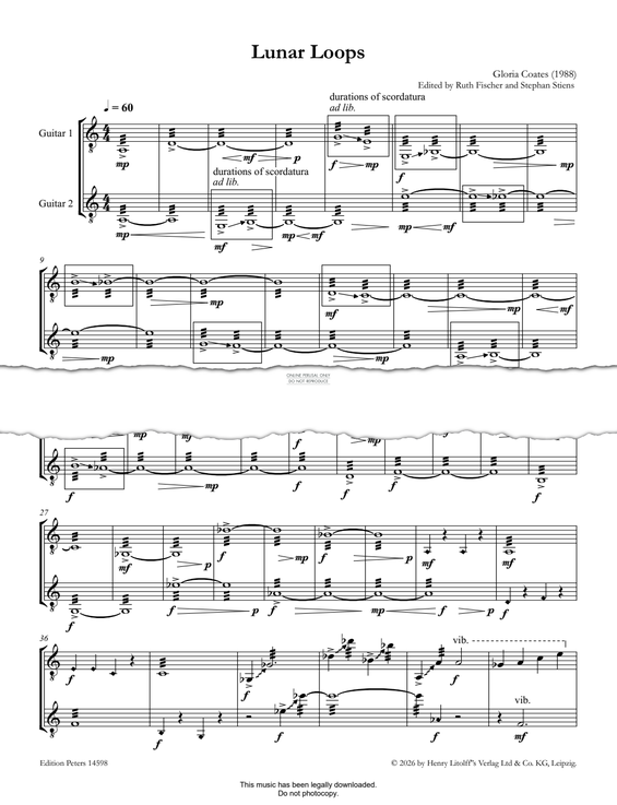 Produktgalerie: Seite 1 von 1 Lunar Loops, Gloria Coates, Gitarre