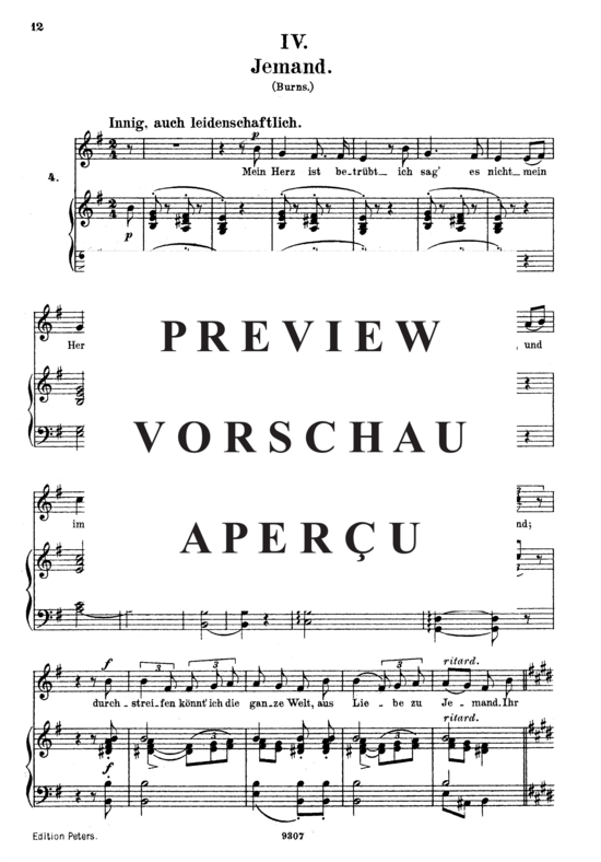 Product gallery: Page 2 of 3 Jemand Op.25 No.4, , High Voice and Piano