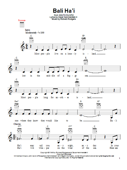 Product gallery: Page 1 of 1 Bali Ha'i, Rodgers & Hammerstein