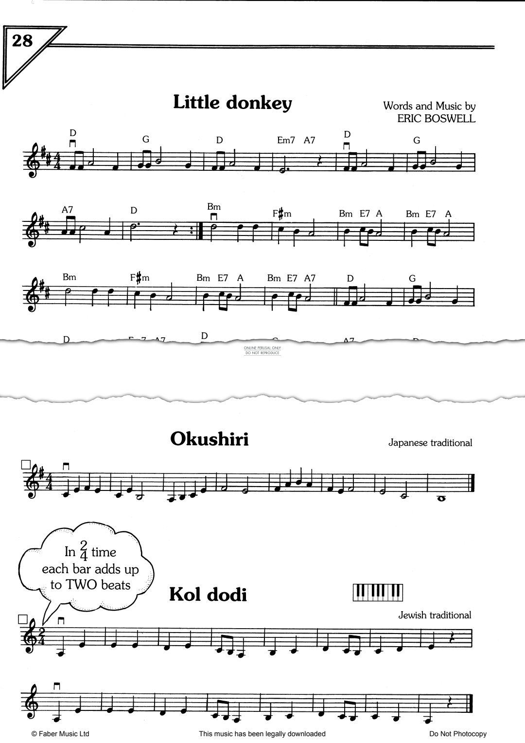 Product gallery: Page 1 of 1 Little Donkey/Okushiri/Kol Dodi, Eric Boswell