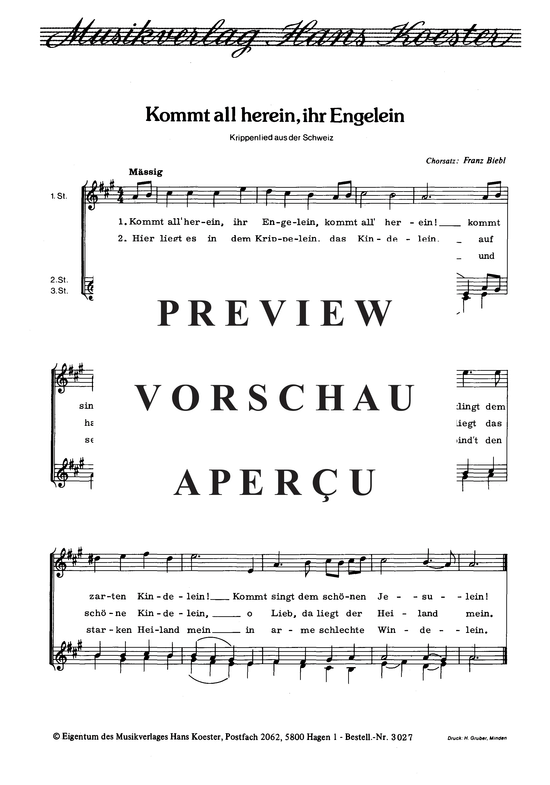Kommt all herein ihr Engelein 