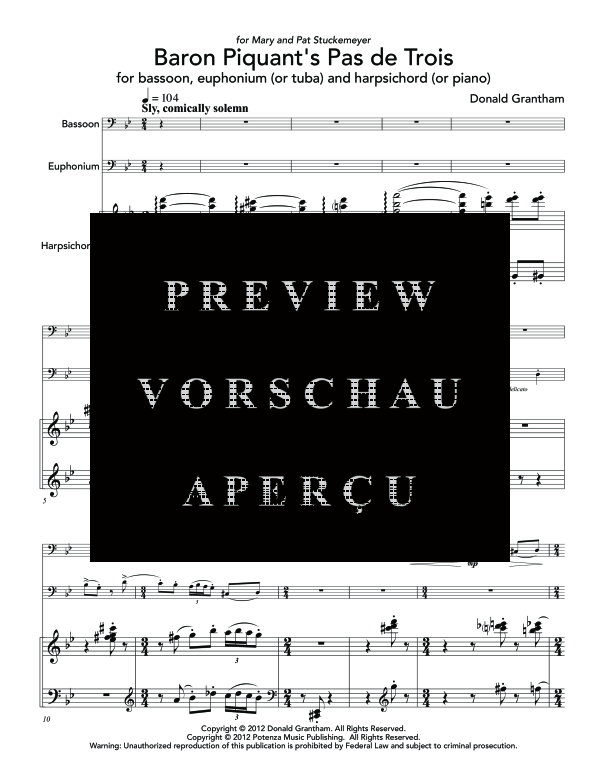 gallery: Baron Piquant´s Pas de Trois, , (Trio Fagott, Euphonium und Cembalo/Klavier)