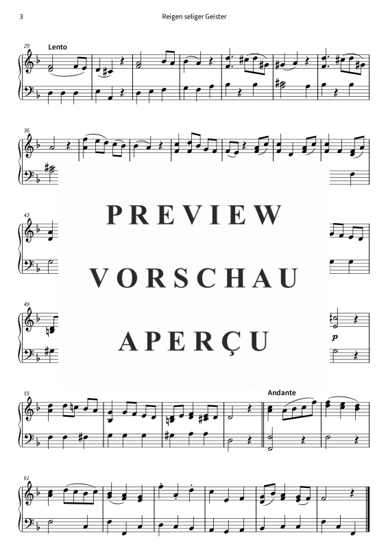 gallery: Reigen seliger Geister - vereinfachte Fassung, , Piano Solo
