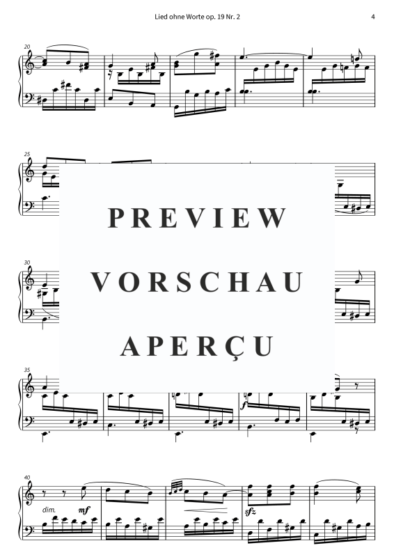 Produktgalerie: Seite 6 von 8 Lied ohne Worte op. 19 Nr. 2, , Klavier Solo